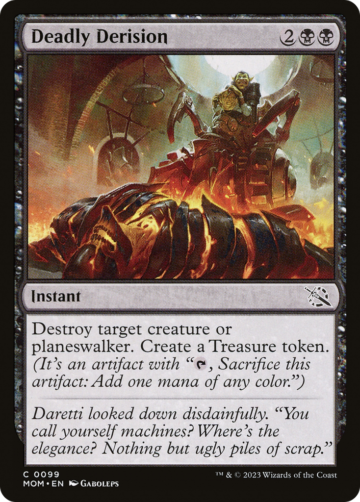 mtg cards that deal damage to yourself Deadly Derision [March of the Machine]