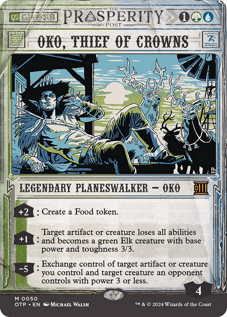 mtg prosperity cards Oko, Thief of Crowns [Outlaws of Thunder Junction: Breaking News]
