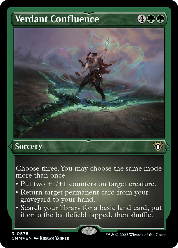mtg green cards that return from graveyard Verdant Confluence (Foil Etched) [Commander Masters]