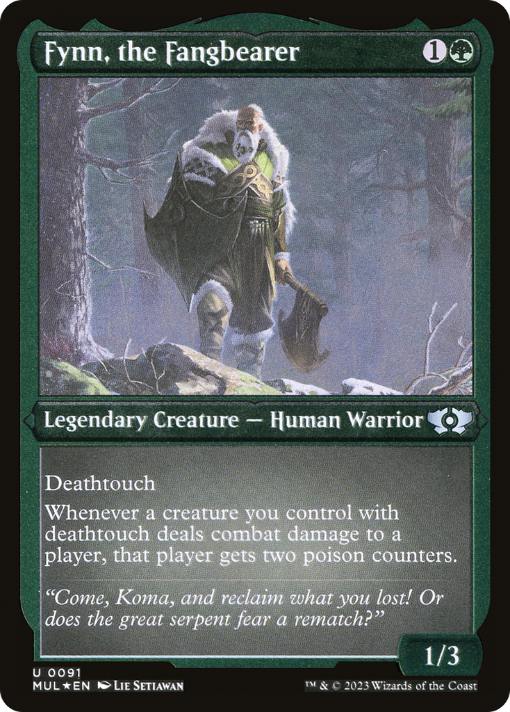 mtg fynn the fangbearer commander deck Fynn, (Foil Etched) [Multiverse Legends] Im a man of Deck:Obscura Operation Disney Lorcana TCG: The Halloween Sale - 2024
