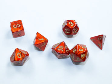 Scarab Mini Polyhedral Scarlet/gold 7-Die Set
