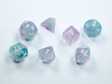 Nebula Wisteria/White Mini-Polyhedral 7-Dice Set