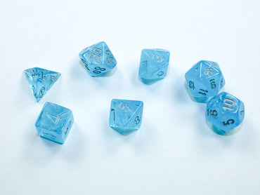 Luminary Sky/silver Mini-Polyhedral 7-Dice Set