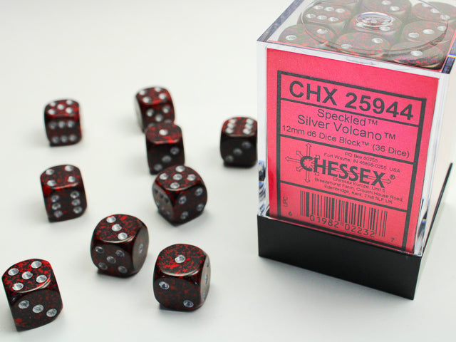 Speckled® 12mm d6 Silver Volcano™ Dice Block™ (36 dice)