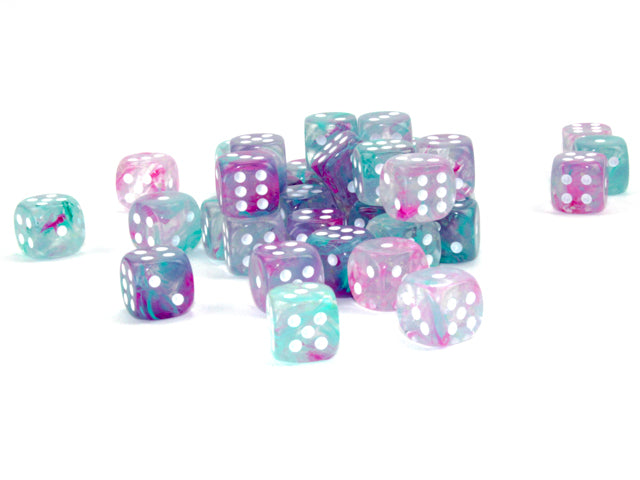 Nebula® 12mm d6 Wisteria/White Luminary™ Dice Block™ (36 dice)