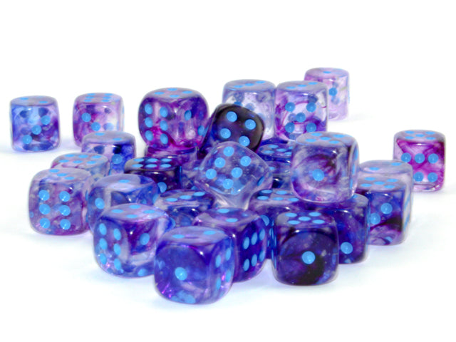 Nebula® 12mm d6 Nocturnal™/blue Luminary™ Dice Block™ (36 dice)
