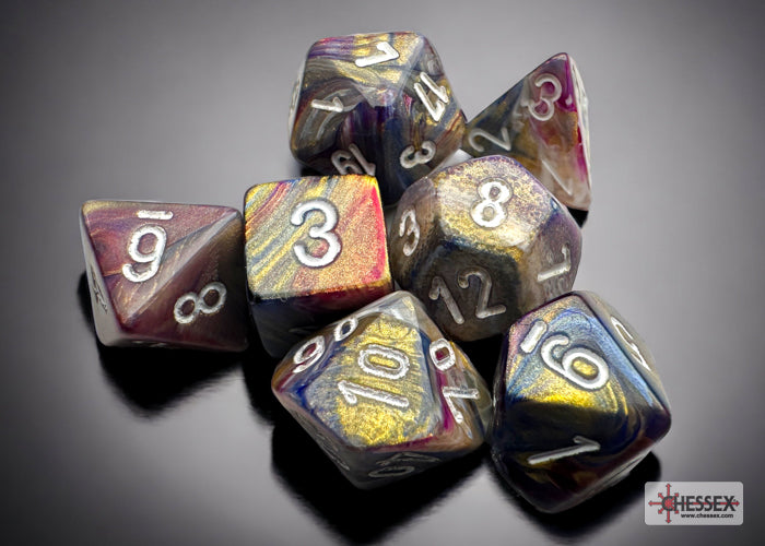 Gemini® Mini-Polyhedral Festive Carousel/White 7-Die Set