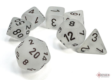 Frosted™ Polyhedral Clear/black 7-Die Set