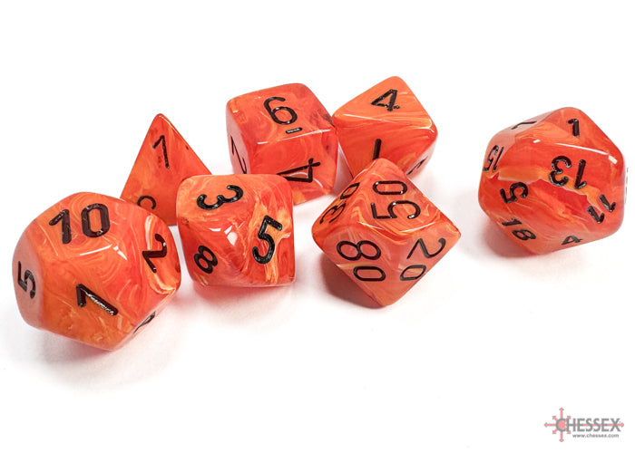 Vortex® Polyhedral Orange/black 7-Die Set