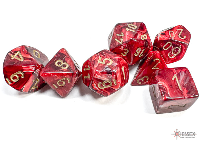 Vortex® Polyhedral Burgundy/gold 7-Die Set