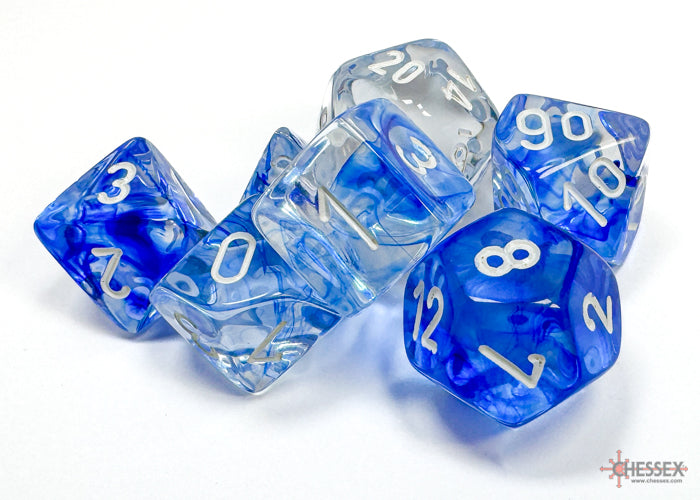 Nebula® Polyhedral Dark Blue/white 7-Die Set