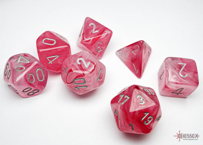 Ghostly Glow™ Polyhedral Pink/silver 7-Die Set
