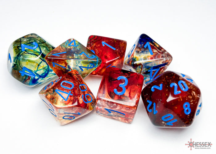 Nebula® Polyhedral Primary™/blue Luminary™ 7-Die Set