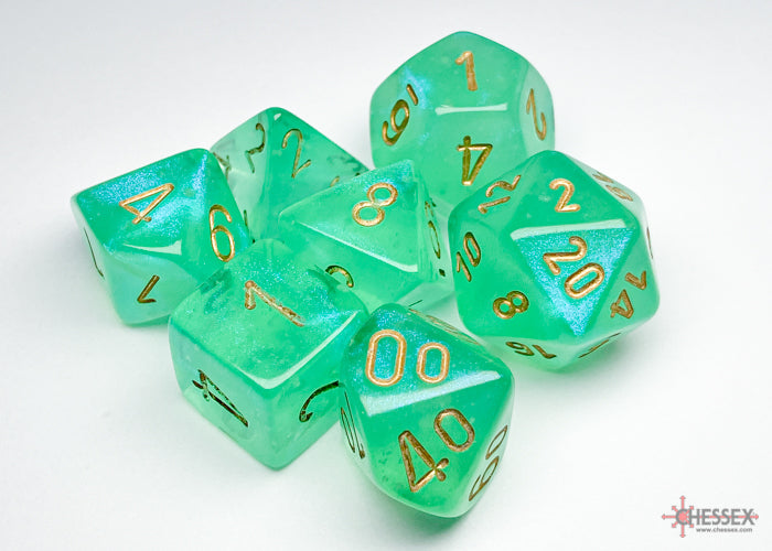 Borealis® Polyhedral Light Green/gold Luminary™ 7-Die Set