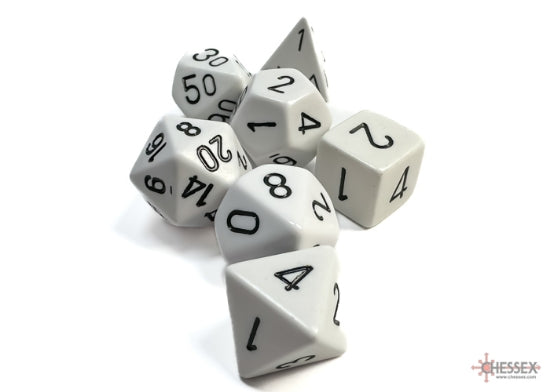 Opaque Polyhedral White/black 7-Die Set
