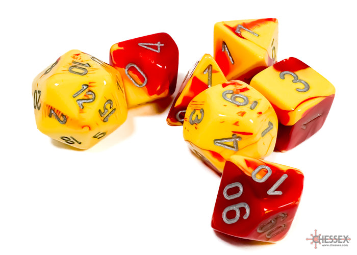 Gemini® Polyhedral Red-Yellow/silver 7-Die Set