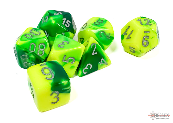 Gemini® Polyhedral Green-Yellow/silver 7-Die Set