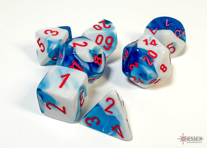 Gemini® Polyhedral Astral Blue-White/red 7-Die Set