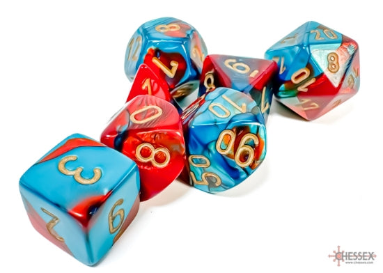 Gemini® Polyhedral Red-Teal/gold 7-Die Set