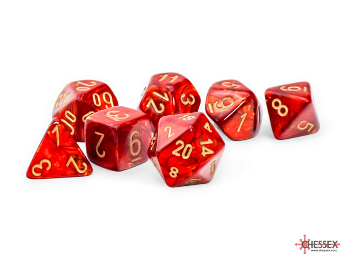 Scarab® Scarlet™/gold Mega-hedral™ 7-Die Set
