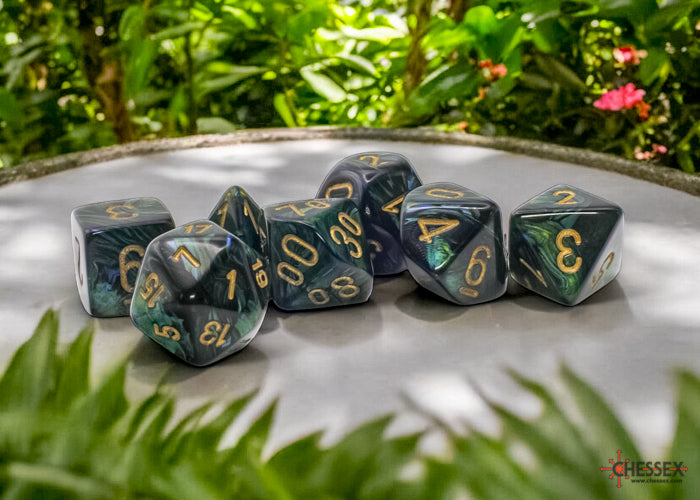 Scarab® Scarlet™ Jade/Gold Mega-hedral™ 7-Die Set