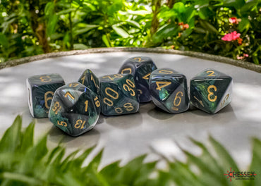 Scarab® Scarlet™ Jade/Gold Mega-hedral™ 7-Die Set