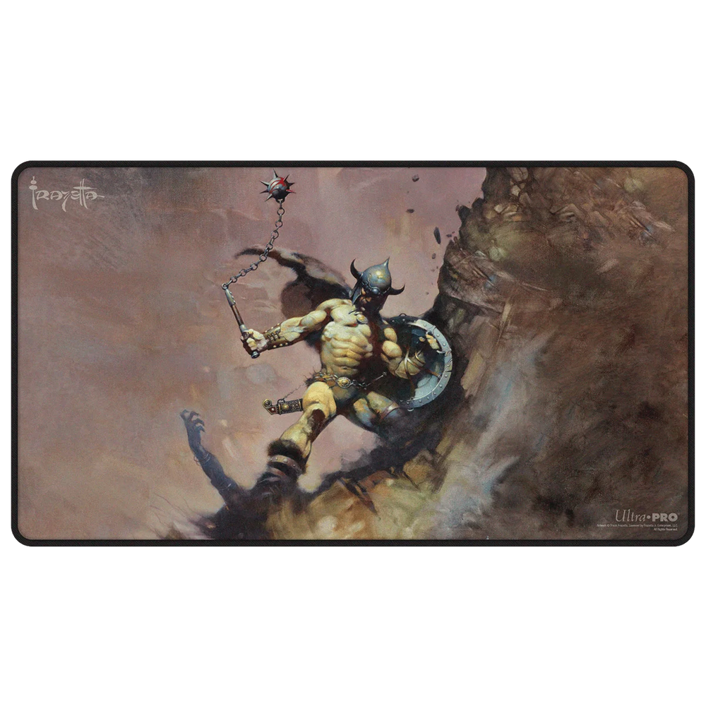 Frazetta Warrior with Ball and Chain Black Stitched Playmat
