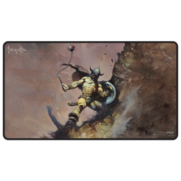 Frazetta Warrior with Ball and Chain Black Stitched Playmat