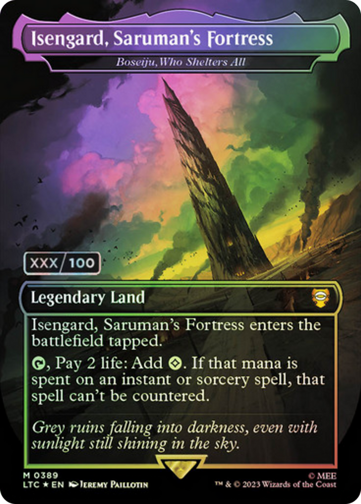 Isengard, Saruman's Fortress - Boseiju, Who Shelters All (Borderless) (Serialized) [The Lord of the Rings: Tales of Middle-Earth Commander]
