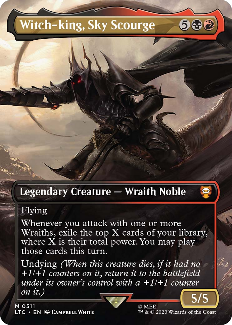 mtg flight of the witch king cards Witch-king, Sky Scourge (Borderless) [The Lord of the Rings: Tales of
