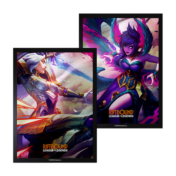 Riftbound Vendetta Art Sleeves (50+50 Count): Kayle vs Morgana
