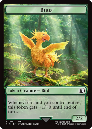 Bird (0017) // Wizard (0015) Double-Sided Token [FINAL FANTASY Tokens]