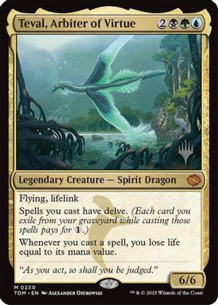 Teval, Arbiter of Virtue (Promo Pack) [Tarkir: Dragonstorm Promos]