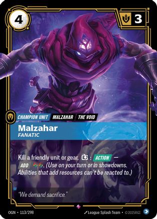 Malzahar - Fanatic (113/298) - Origins Foil