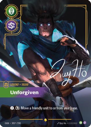 Yasuo - Unforgiven (Signature) (305*/298) - Origins Foil