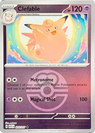 Clefable (075/217) (Love Ball) [Mega Evolution: Ascended Heroes]