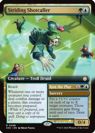 Striding Shotcaller (Extended Art) [Secrets of Strixhaven Commander]