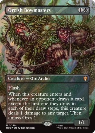 Orcish Bowmasters (Borderless) (Surge Foil) [The Hobbit: Eternal-Legal]