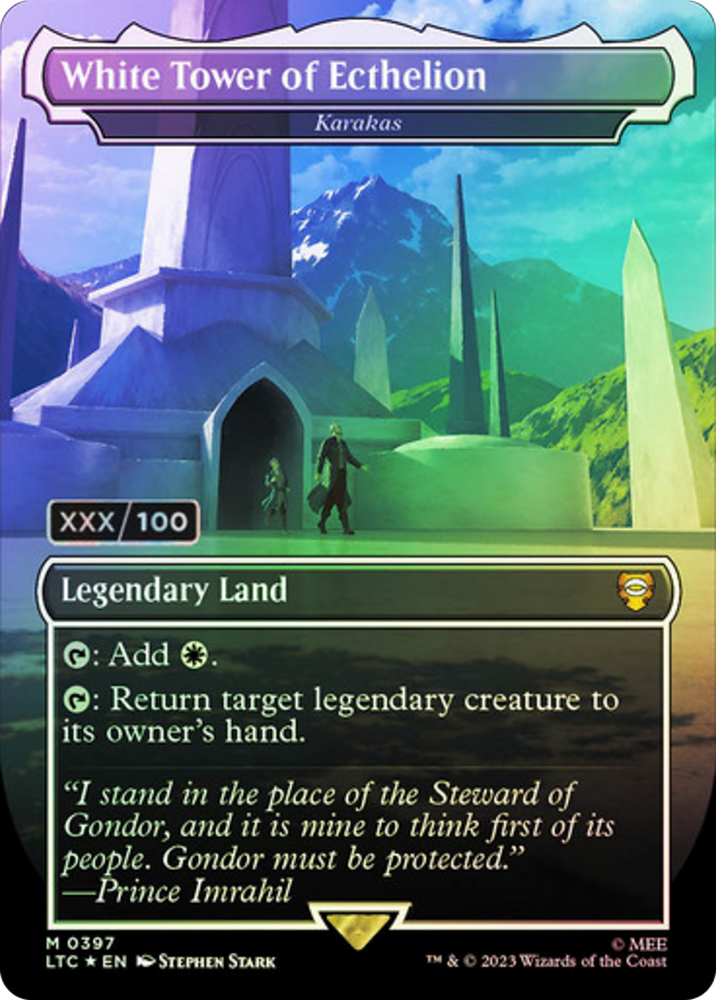 White Tower of Ecthelion - Karakas (Borderless) (Serialized) [The Lord of the Rings: Tales of Middle-Earth Commander]