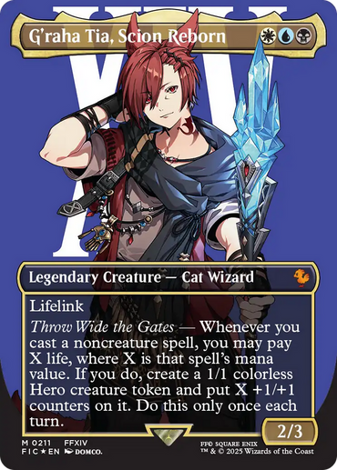 G'raha Tia, Scion Reborn (Borderless) (Surge Foil) [FINAL FANTASY Commander]