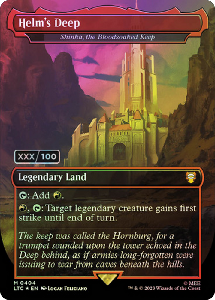Helm's Deep - Shinka, the Bloodsoaked Keep (Borderless) (Serialized) [The Lord of the Rings: Tales of Middle-Earth Commander]
