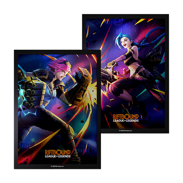 Riftbound Vendetta Art Sleeves (50+50 Count): Jinx vs Vi