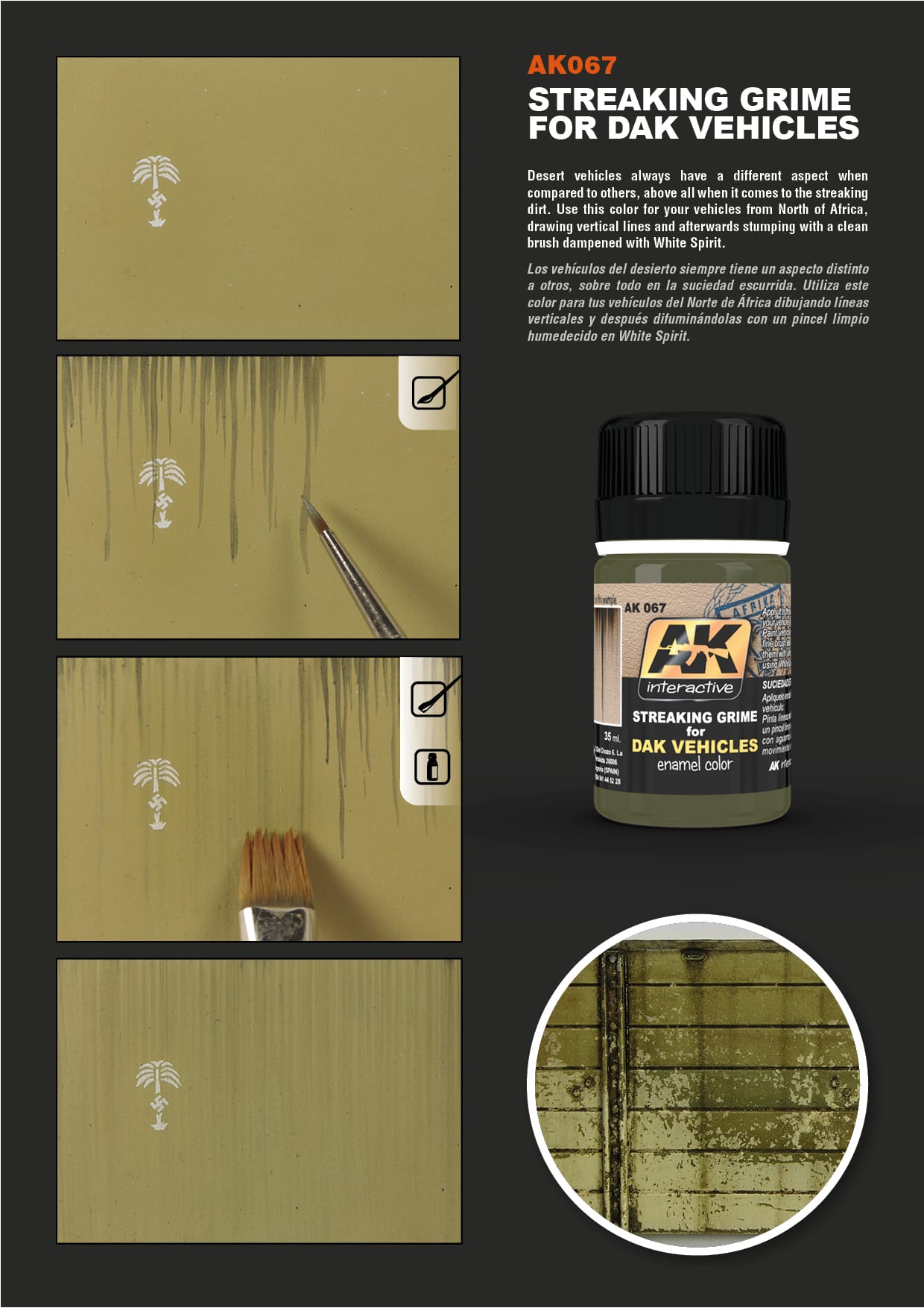 AK DAK Vehicle Streaking Grime Enamel Paint 35ml