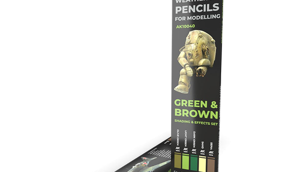 Weathering Pencils: Green and Brown Shading and Effects Set