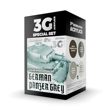 AK Modulation Series:  German Panzer Grey Acrylic Paint Set AK11643