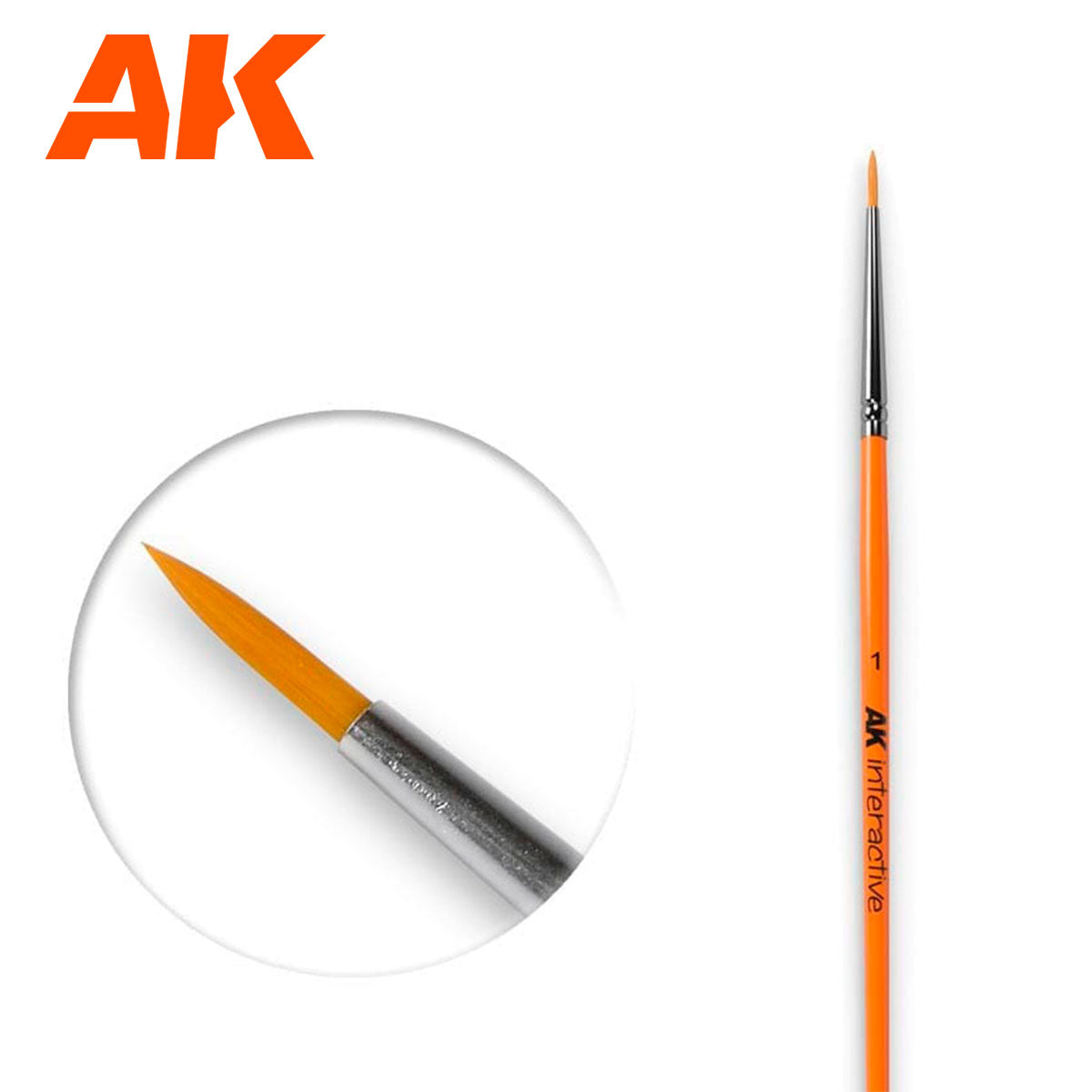 AK Modeling Brush 1 Round Synthetic