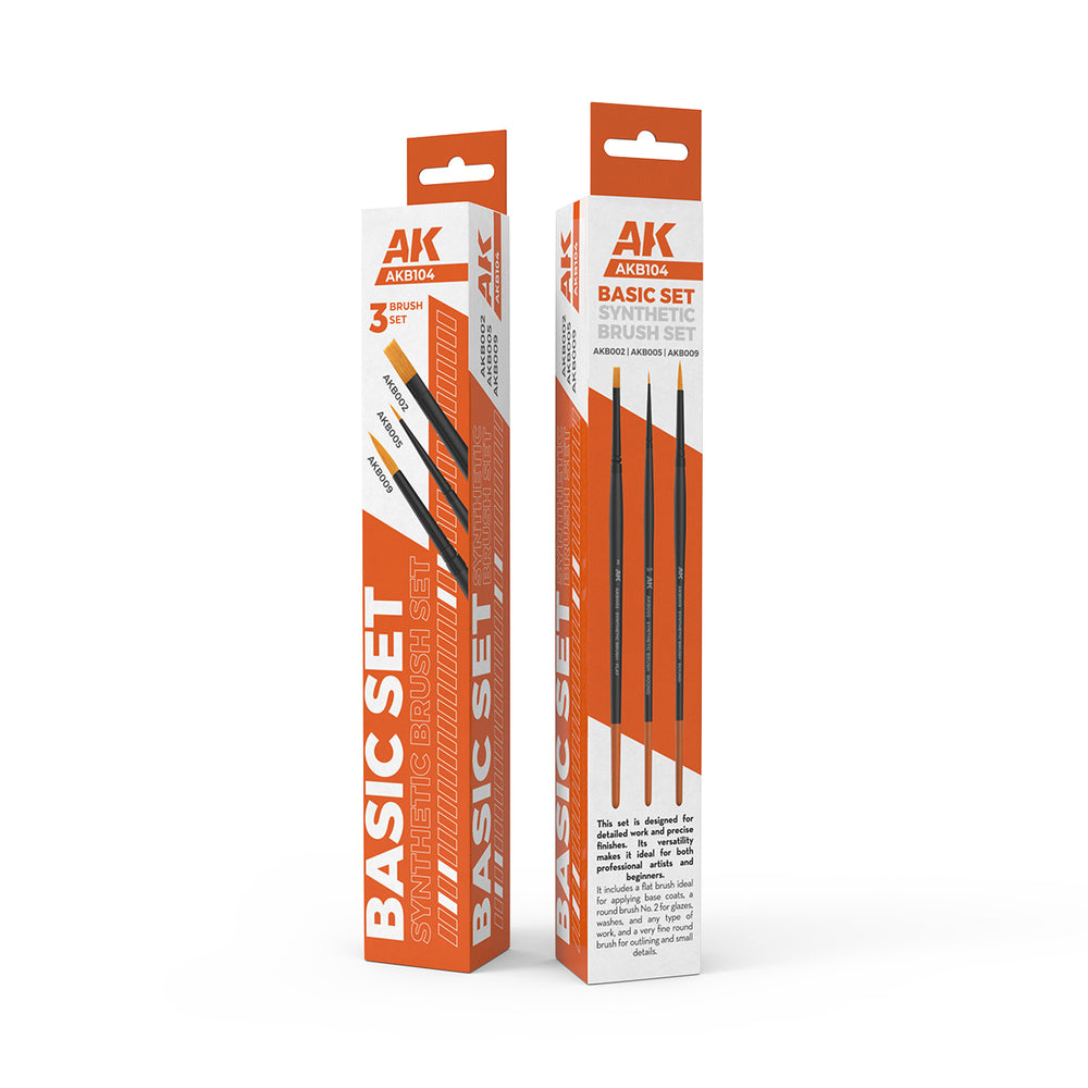 AK Interactive Basic Brushes Set (3 Brushes)