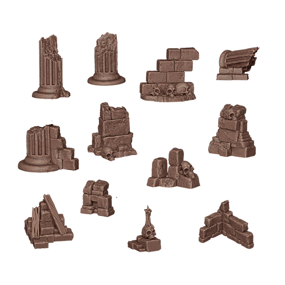 VILLAGE RUINS - BASING BITS 12 pieces
