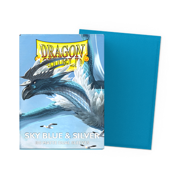 Dragon Shield Dual Matte Sleeves: Sky Blue & Silver