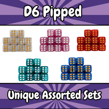 Assorted Pipped D6s 36 Case